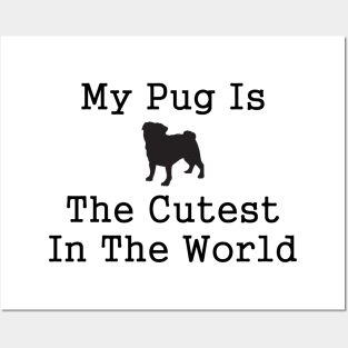 My Pug Dog Is The Cutest In The World Posters and Art